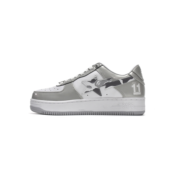 A Bathing Ape Bape Sta Low White Grey Mirror Surface 1H73-192-922 