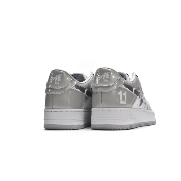 A Bathing Ape Bape Sta Low White Grey Mirror Surface 1H73-192-922 