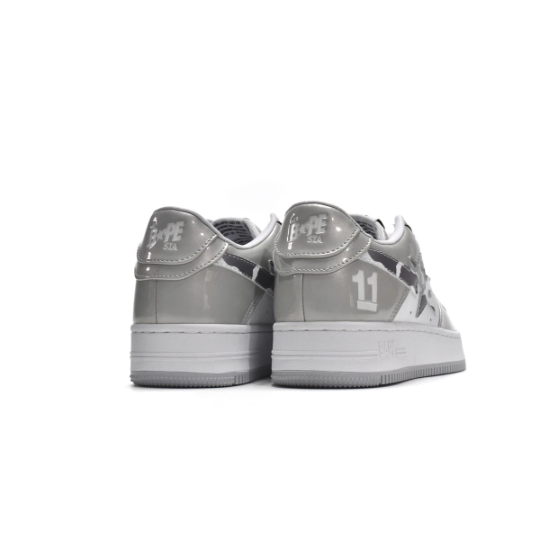 A Bathing Ape Bape Sta Low White Grey Mirror Surface 1H73-192-922 