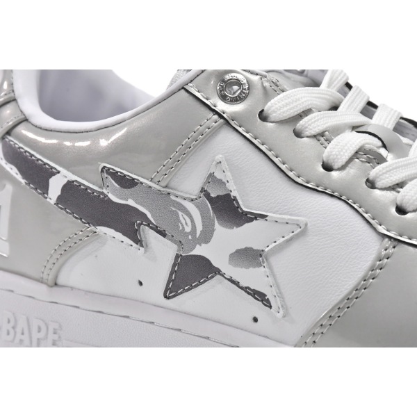 A Bathing Ape Bape Sta Low White Grey Mirror Surface 1H73-192-922 
