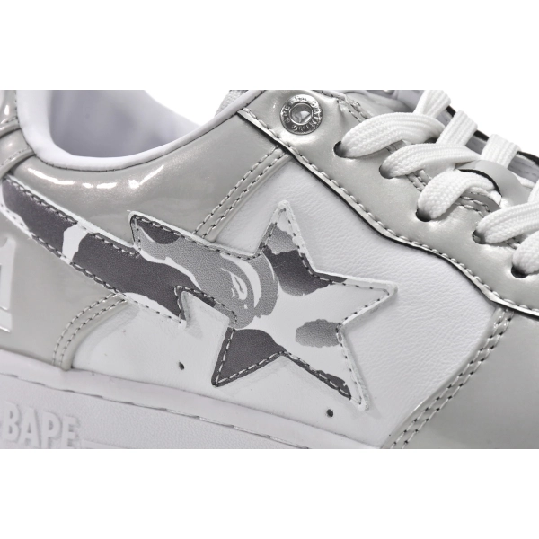 A Bathing Ape Bape Sta Low White Grey Mirror Surface 1H73-192-922 