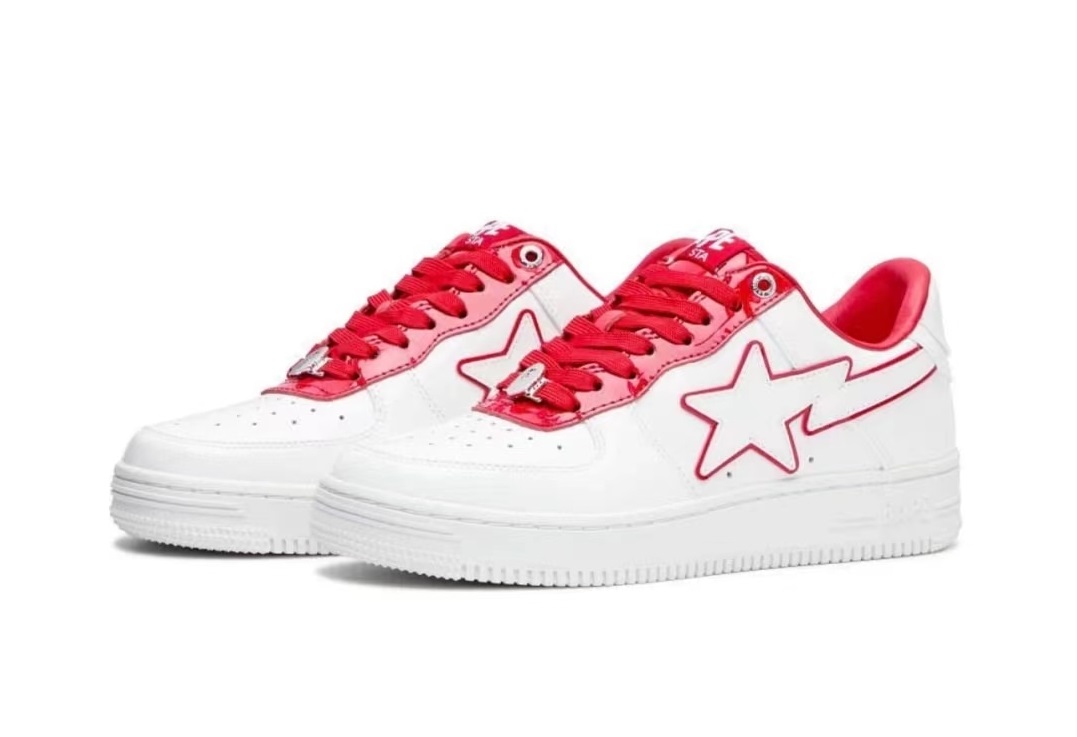 Bape Sta Patent Leather White Red Reps: Elevate Your Sneaker Game