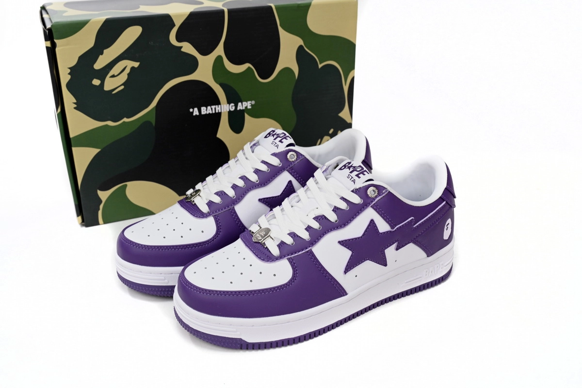 BgoSneakers A Bathing Ape Bape Sta Low White Purple Reps 1170 0191 007