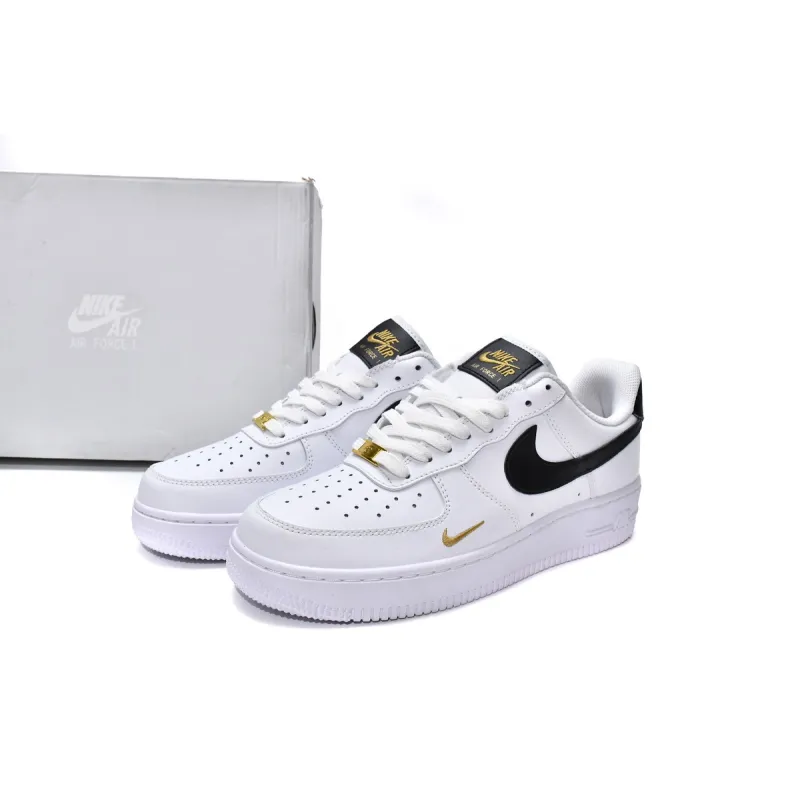 BoostMasterLin Air Force 1 Low &#39;07 Essential White Black Gold Mini Swoosh CZ0270-102