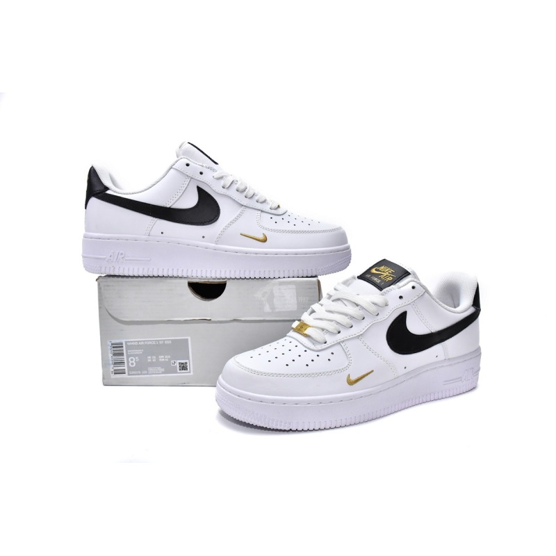 BoostMasterLin Air Force 1 Low &#39;07 Essential White Black Gold Mini Swoosh CZ0270-102
