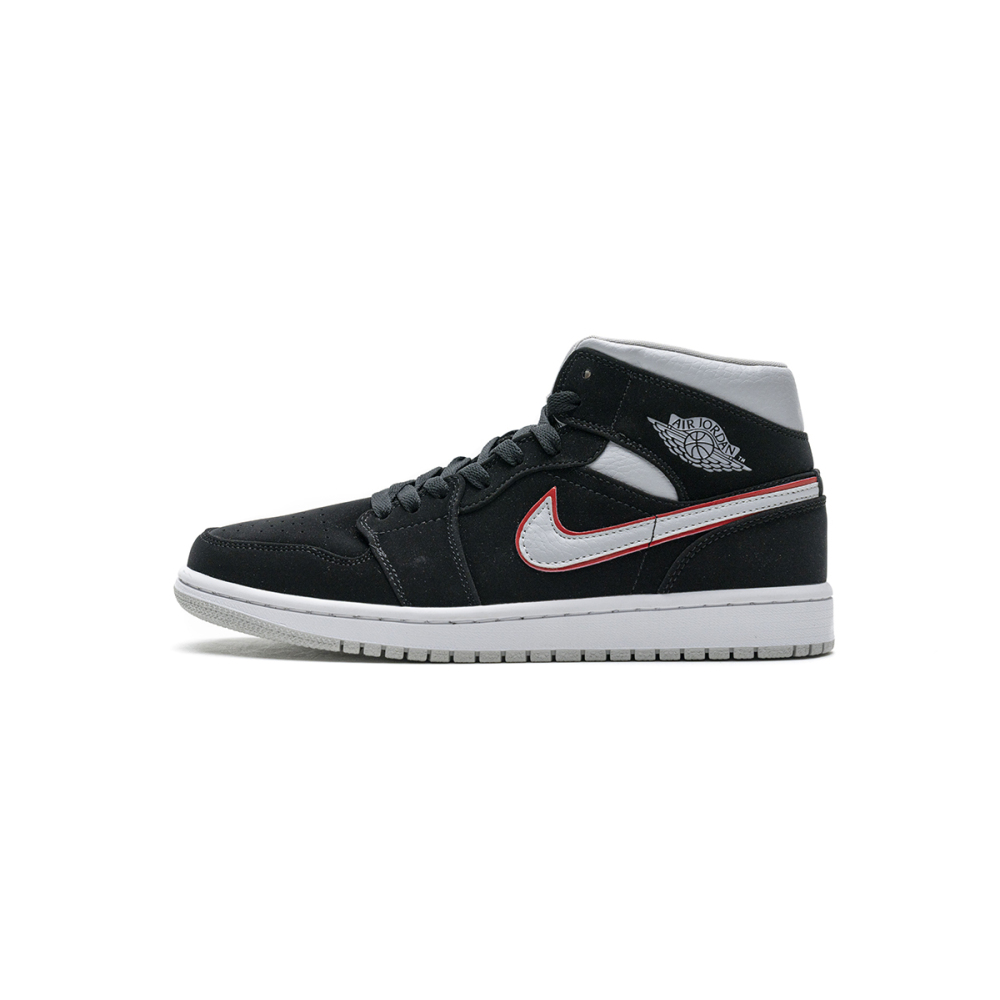 BoostMasterLin Jordan 1 Mid Black Particle Grey Gym Red 554724-060