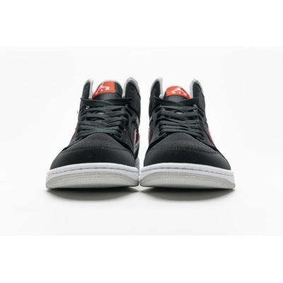 BoostMasterLin Jordan 1 Mid Black Particle Grey Gym Red 554724-060 02