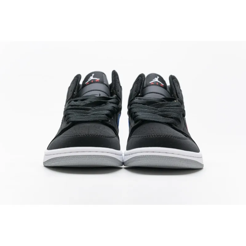 BoostMasterLin Jordan 1 Mid Multi-Color Swoosh Black (GS) 554725-065