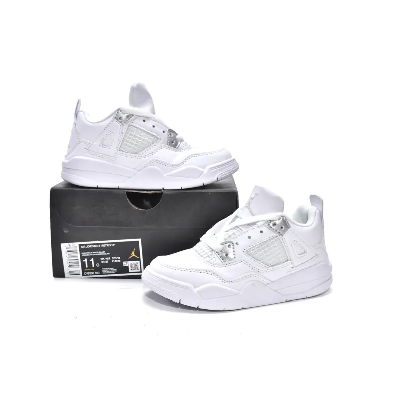 Kid Shoes og Jordan 4 Retro Pure Money (2017) (PS) 308499-100