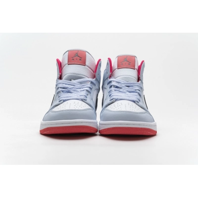 og Jordan 1 Mid Half Blue Polka Dot Swoosh (GS) 555112-400 02