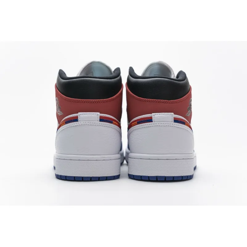 og Jordan 1 Mid Multi-Color Swoosh 852542-146 ,