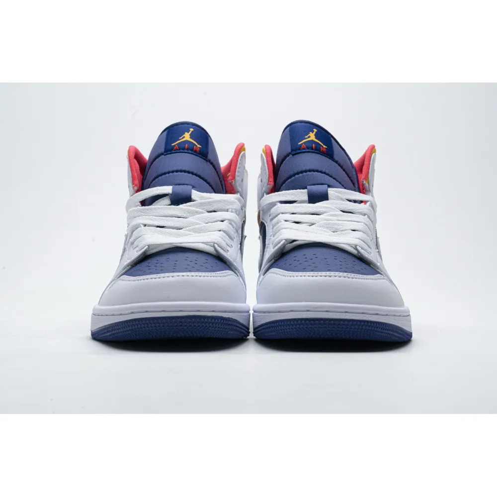 og Jordan 1 Mid Royal Blue Laser Orange 554724-131