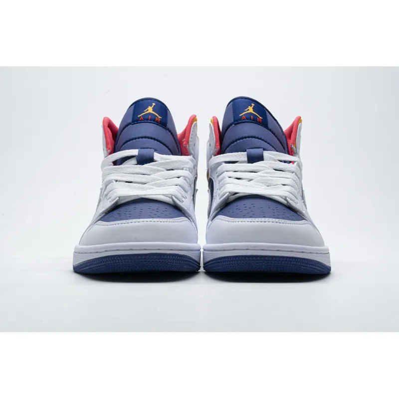 og Jordan 1 Mid Royal Blue Laser Orange 554724-131