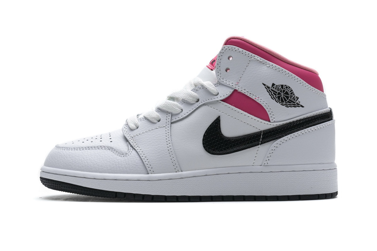 og Jordan 1 Mid White Black Hyper Pink (GS) 555112-106
