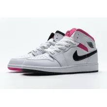 og Jordan 1 Mid White Black Hyper Pink (GS) 555112-106