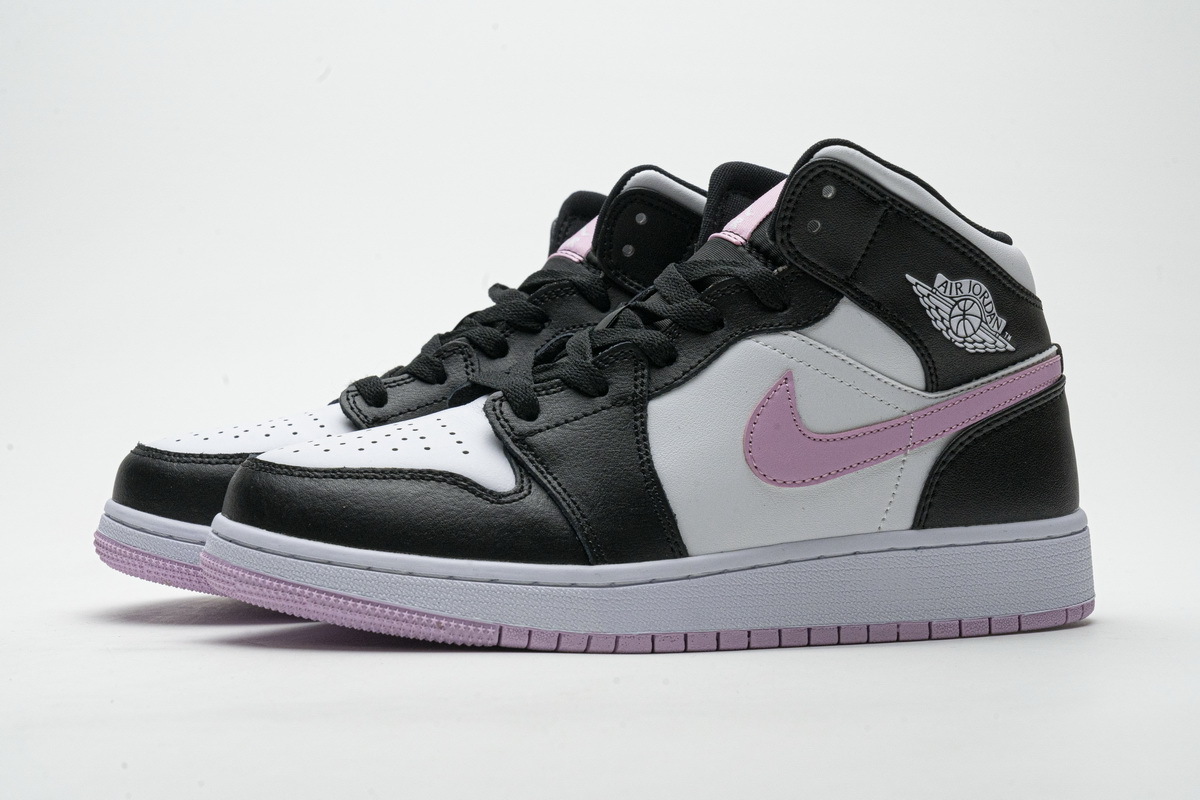 og Jordan 1 Mid White Black Light Arctic Pink (GS) 555112-103