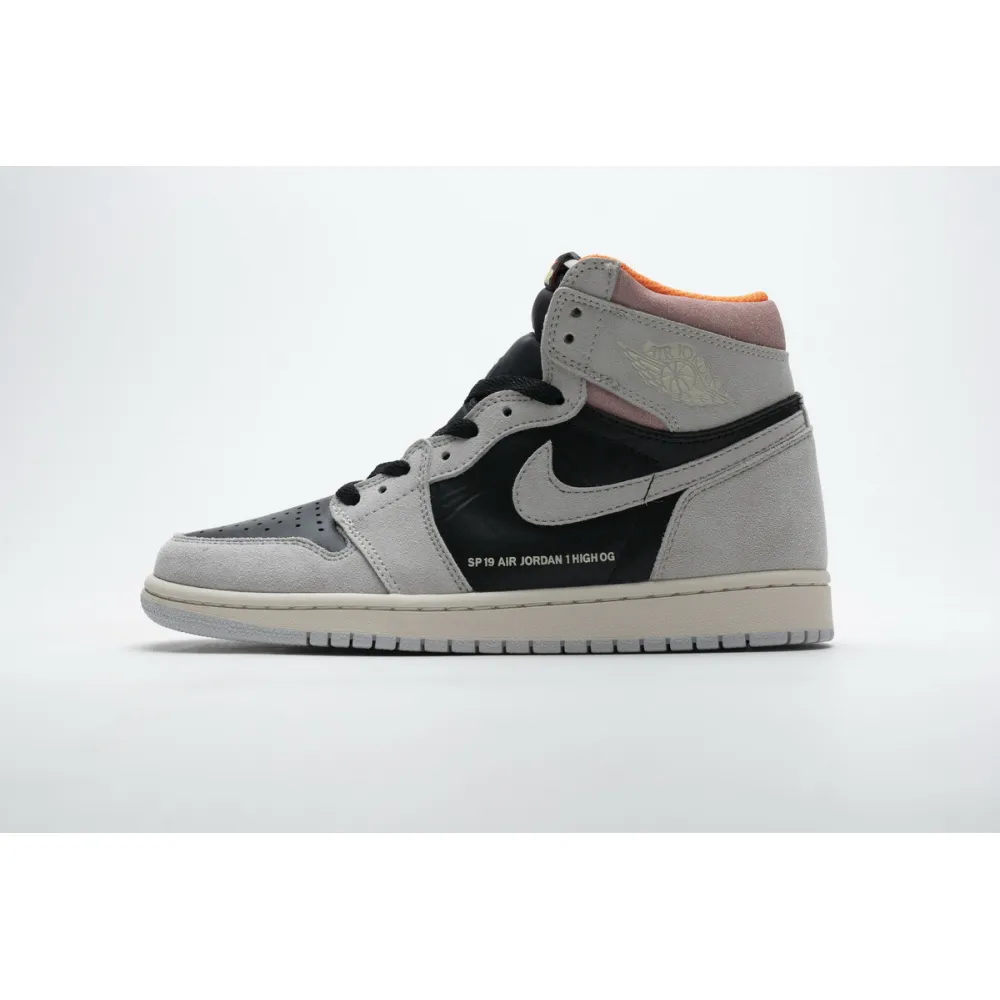 og Jordan 1 Retro High Neutral Grey Hyper Crimson 555088-018