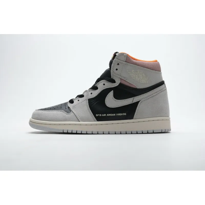 og Jordan 1 Retro High Neutral Grey Hyper Crimson 555088-018