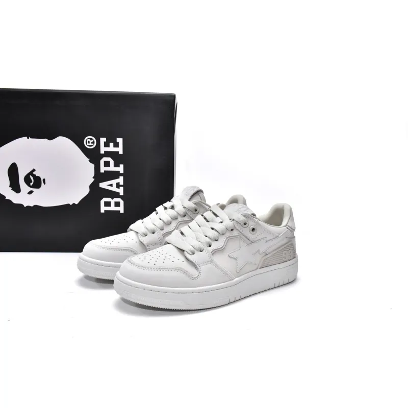 PKGoden A Bathing Ape Bape SK8 Sta Triple White 1H80-291-009