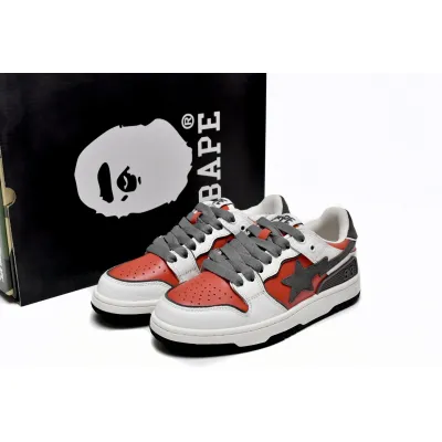 PKGoden A Bathing Ape Bape SK8 Sta White Red 1H80191017-RED 02