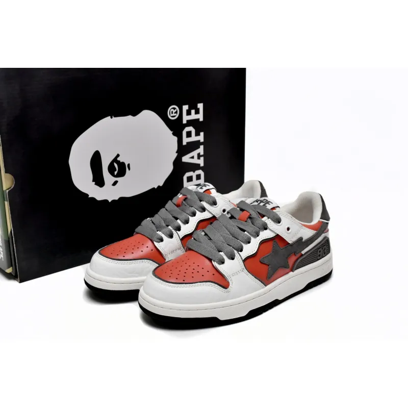 PKGoden A Bathing Ape Bape SK8 Sta White Red 1H80191017-RED