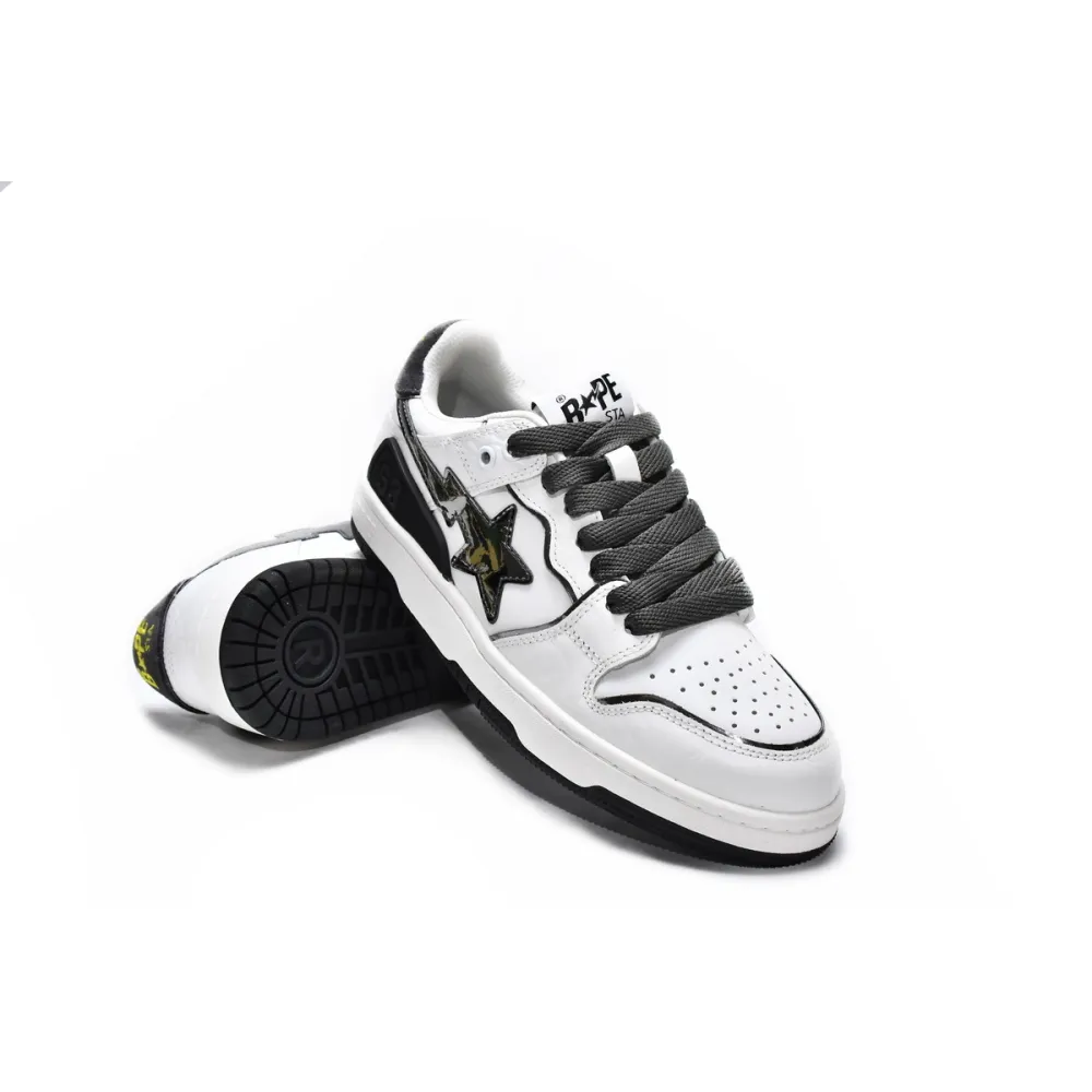 PKGoden A Bathing Ape Bape SK8 Sta White Silver 001FWH801020_WHT_A