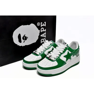 PKGoden A Bathing Ape Bape Sta Patent Leather Green White  1I70-191-002 02