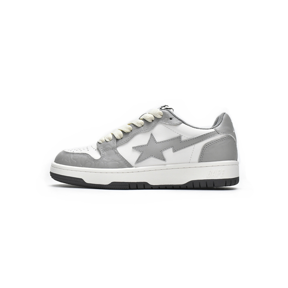 PKGoden A Bathing Ape Court Sta Light Grey Cream 001FWG701033X