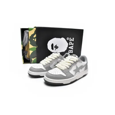 PKGoden A Bathing Ape Court Sta Light Grey Cream 001FWG701033X 02