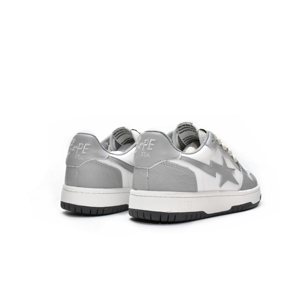 PKGoden A Bathing Ape Court Sta Light Grey Cream 001FWG701033X