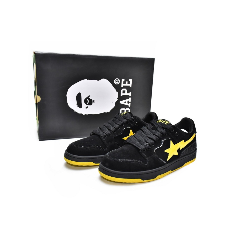 PKGoden A Bathing Ape Sk8 Sta Black Electric Yellow 001FWG701031X
