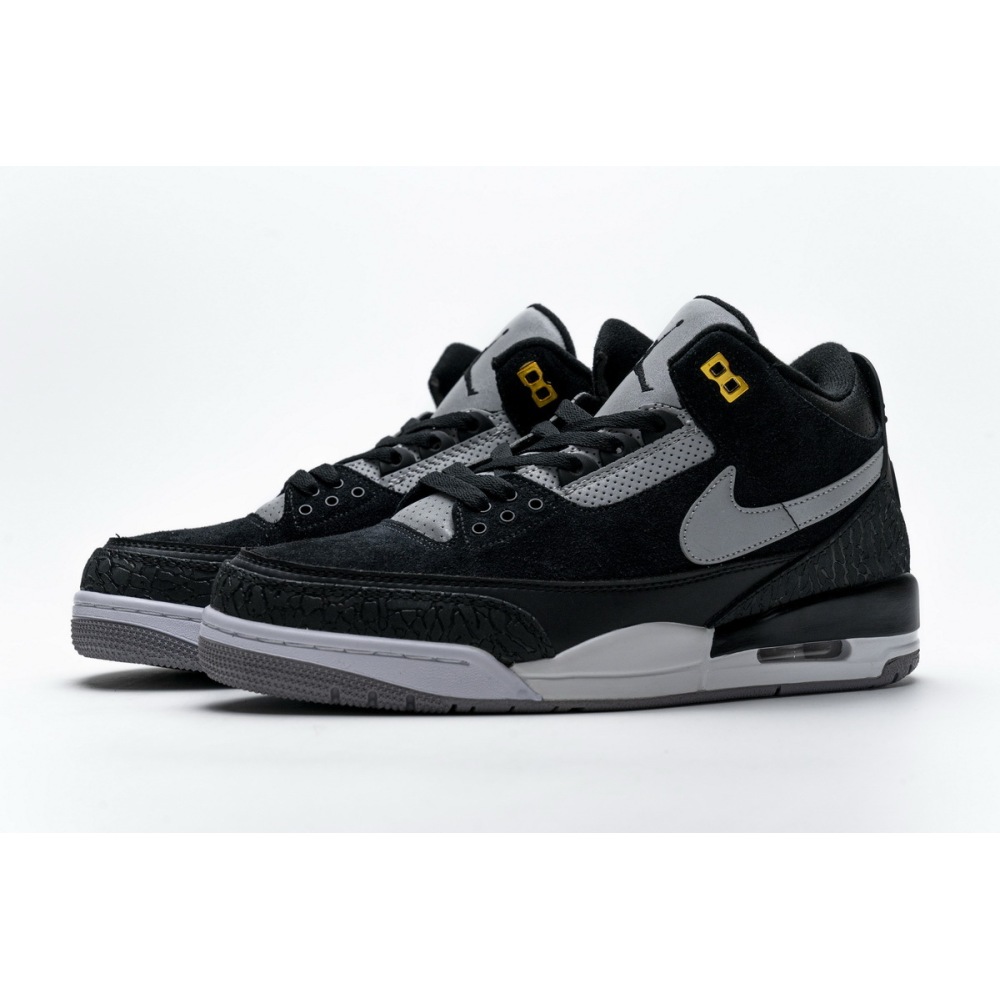 PKGoden Air Jordan 3 Retro Tinker Black Cement Gold CK4348-007