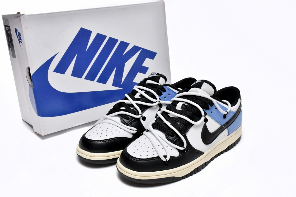 PKGoden Dunk Low Strap Black and White Blue DD1391-100
