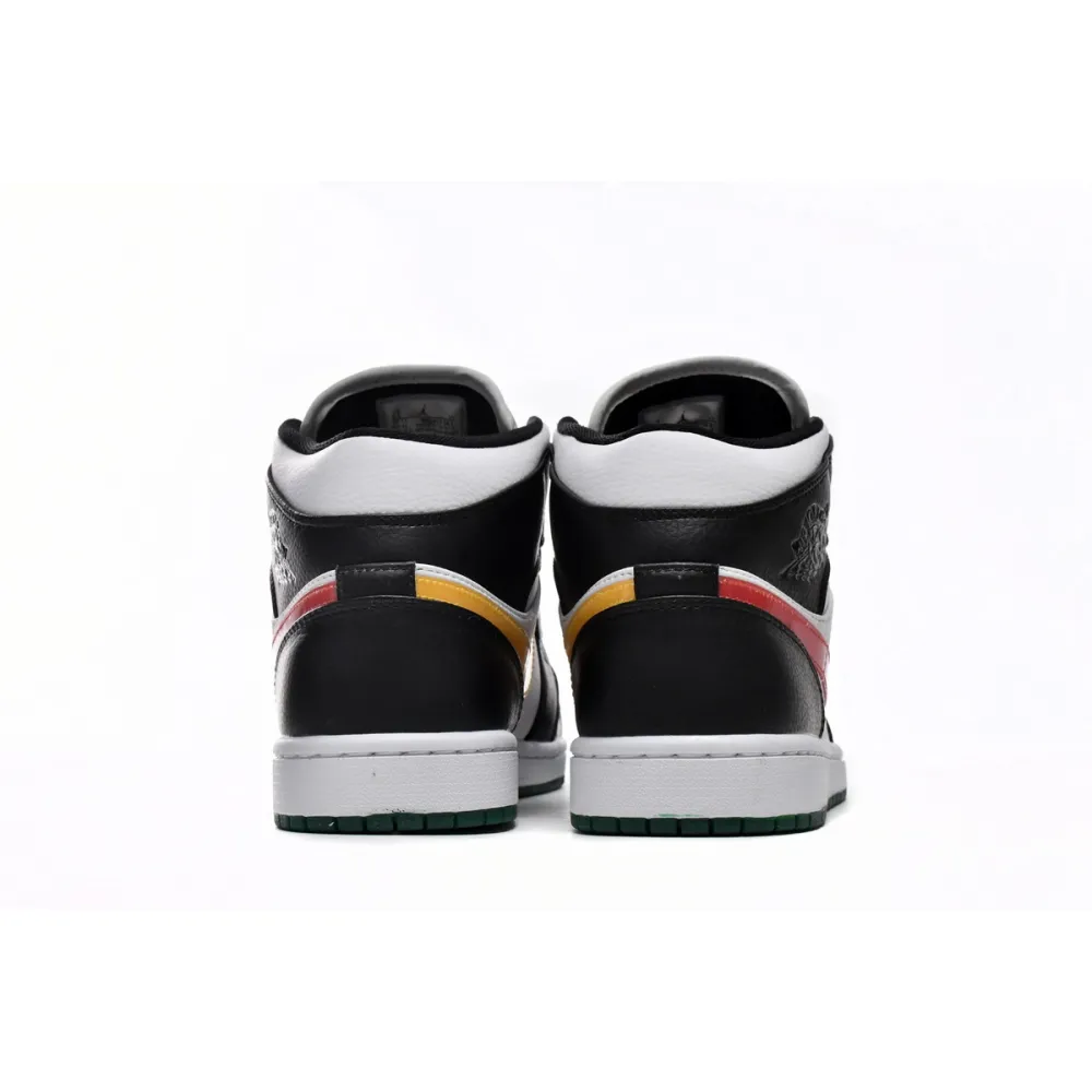 PKGoden Jordan 1 Mid Alternate Swooshes Red Yellow BQ6472-063