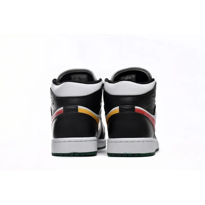 PKGoden Jordan 1 Mid Alternate Swooshes Red Yellow BQ6472-063