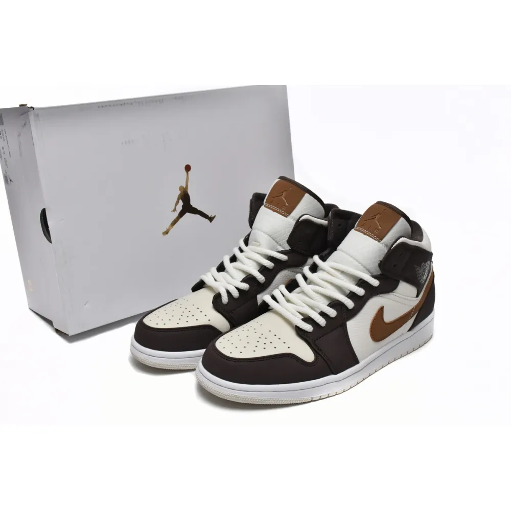 PKGoden Jordan 1 Mid SE Brown Basalt Oatmeal  DO6699-200