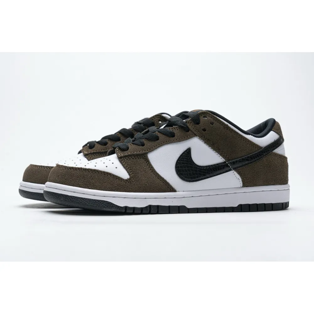 PKGoden SB Dunk Low White Black Trail End Brown 304292-102