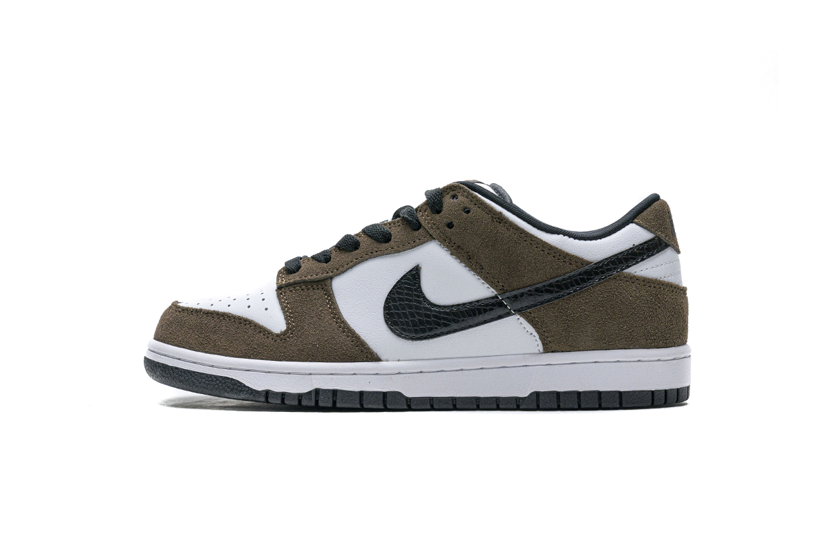 PKGoden SB Dunk Low White Black Trail End Brown 304292-102