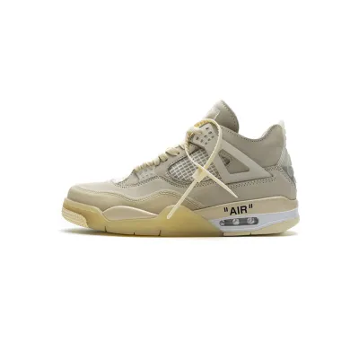 【Free Shipping】PKGoden Jordan 4 Retro Off-White Sail (W) CV9388-100 01