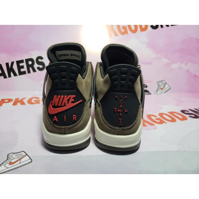 PKGoden Jordan 4 Retro Travis Scott Brown AJ4-882335