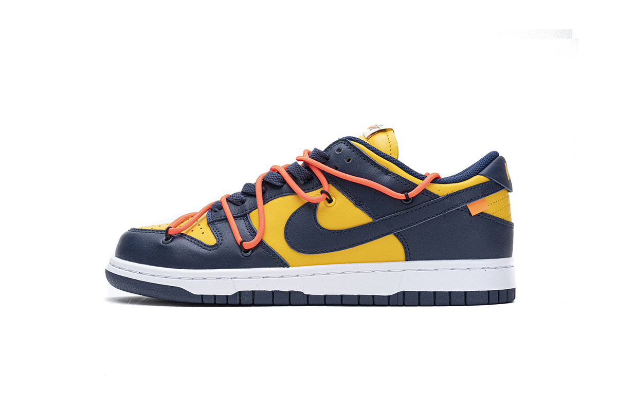 og SB Dunk Low Off-White University Gold Midnight Navy CT0856-700