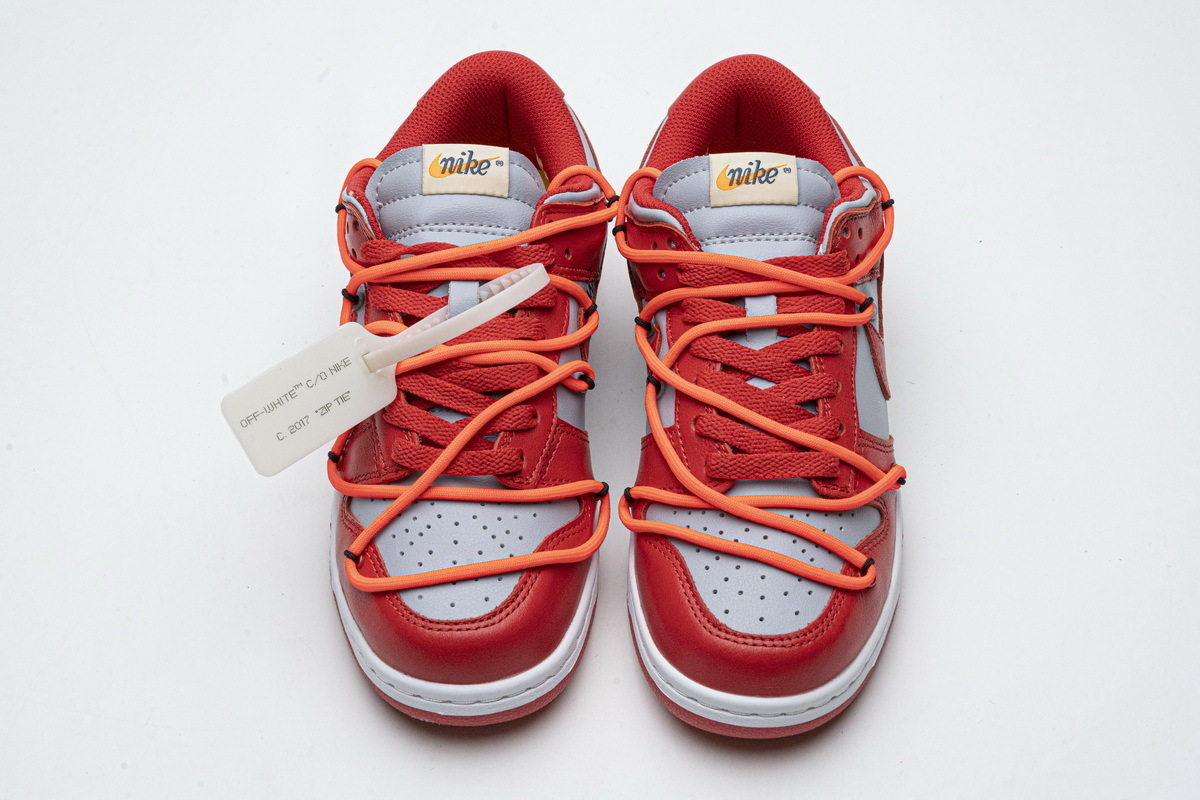 og SB Dunk Low Off-White University Red CT0856-600