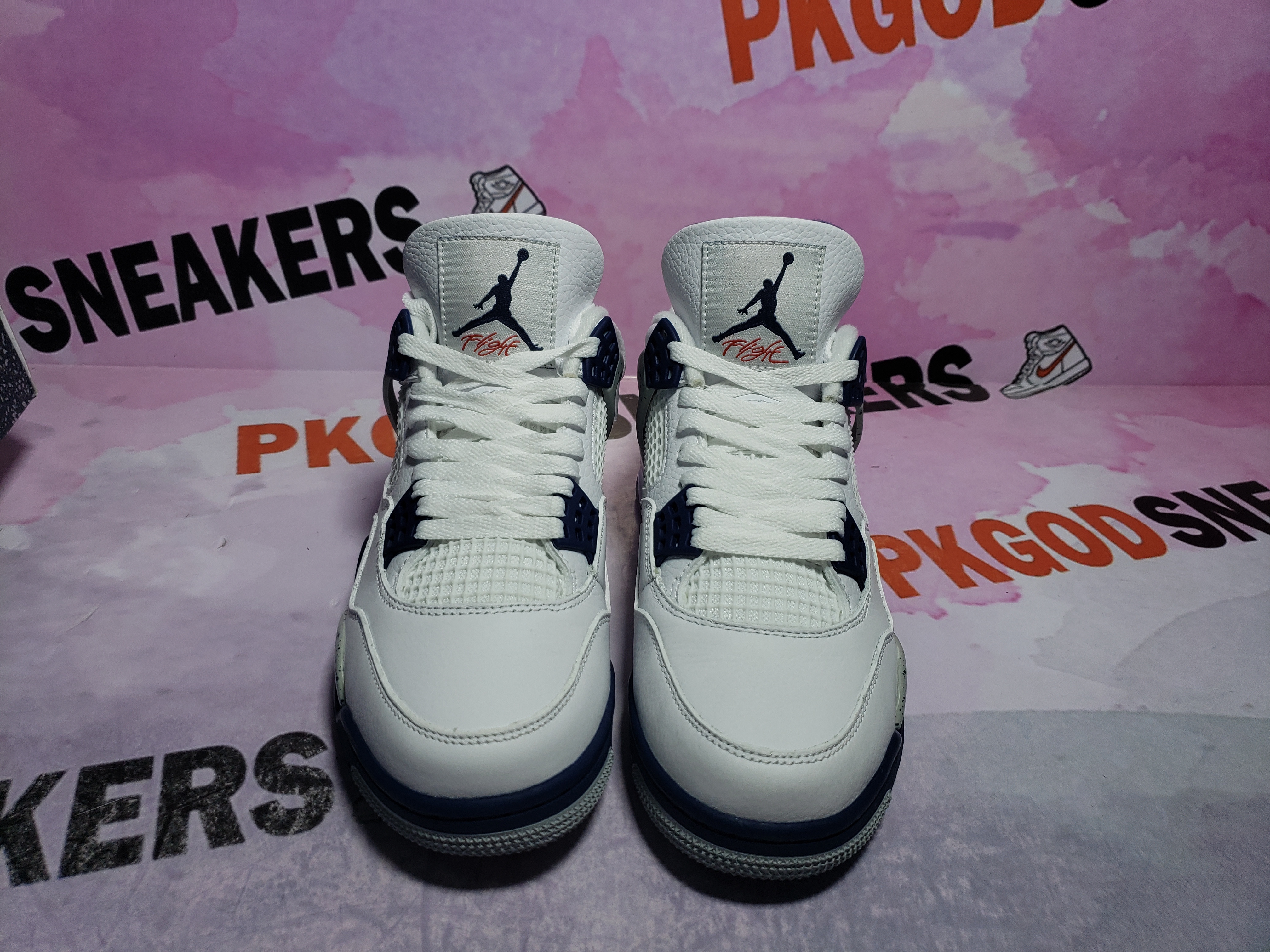 【Flash Sales】PKGoden Jordan 4 Retro White Midnight Navy DH6927-140