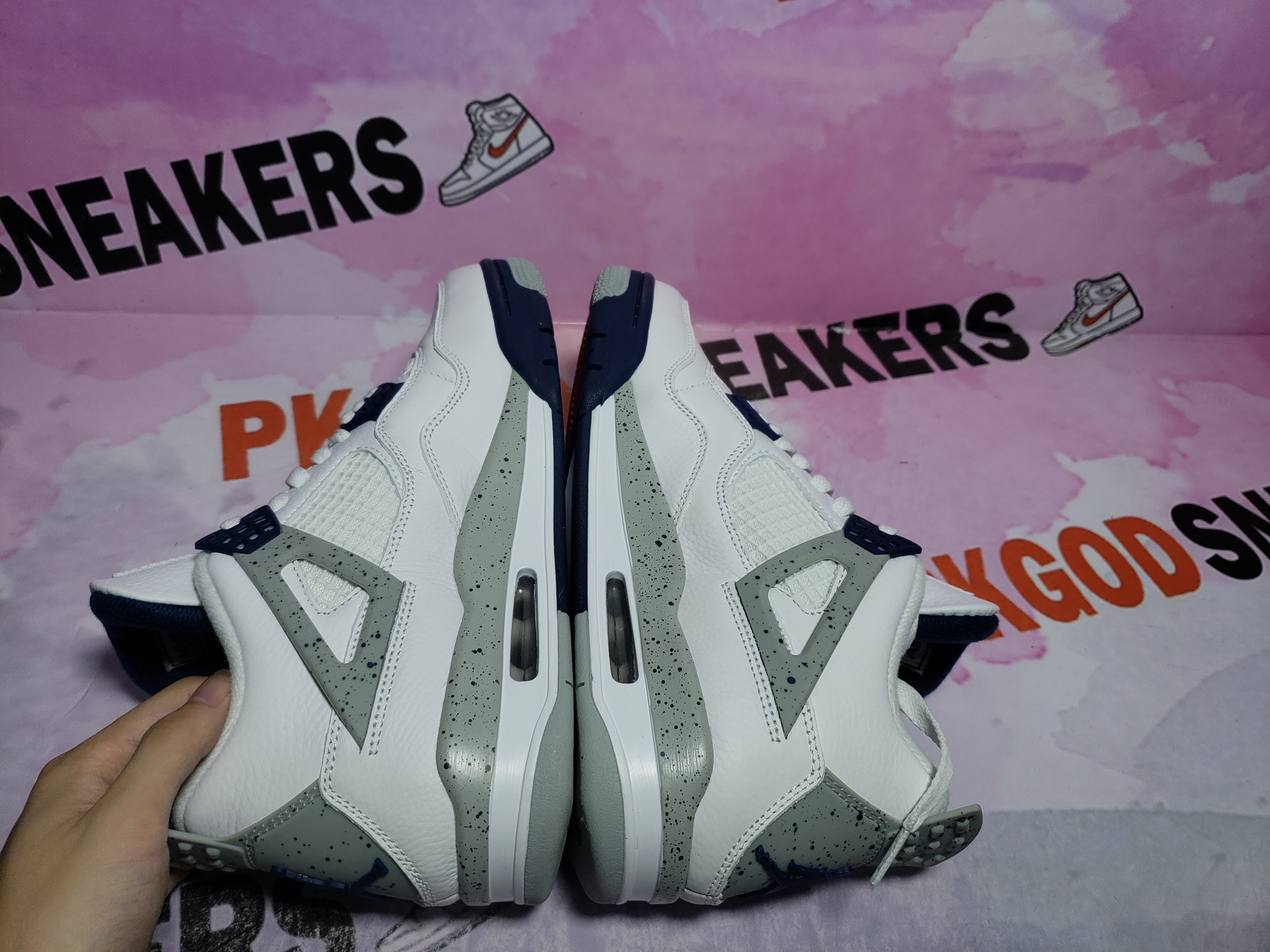 【Flash Sales】PKGoden Jordan 4 Retro White Midnight Navy DH6927-140