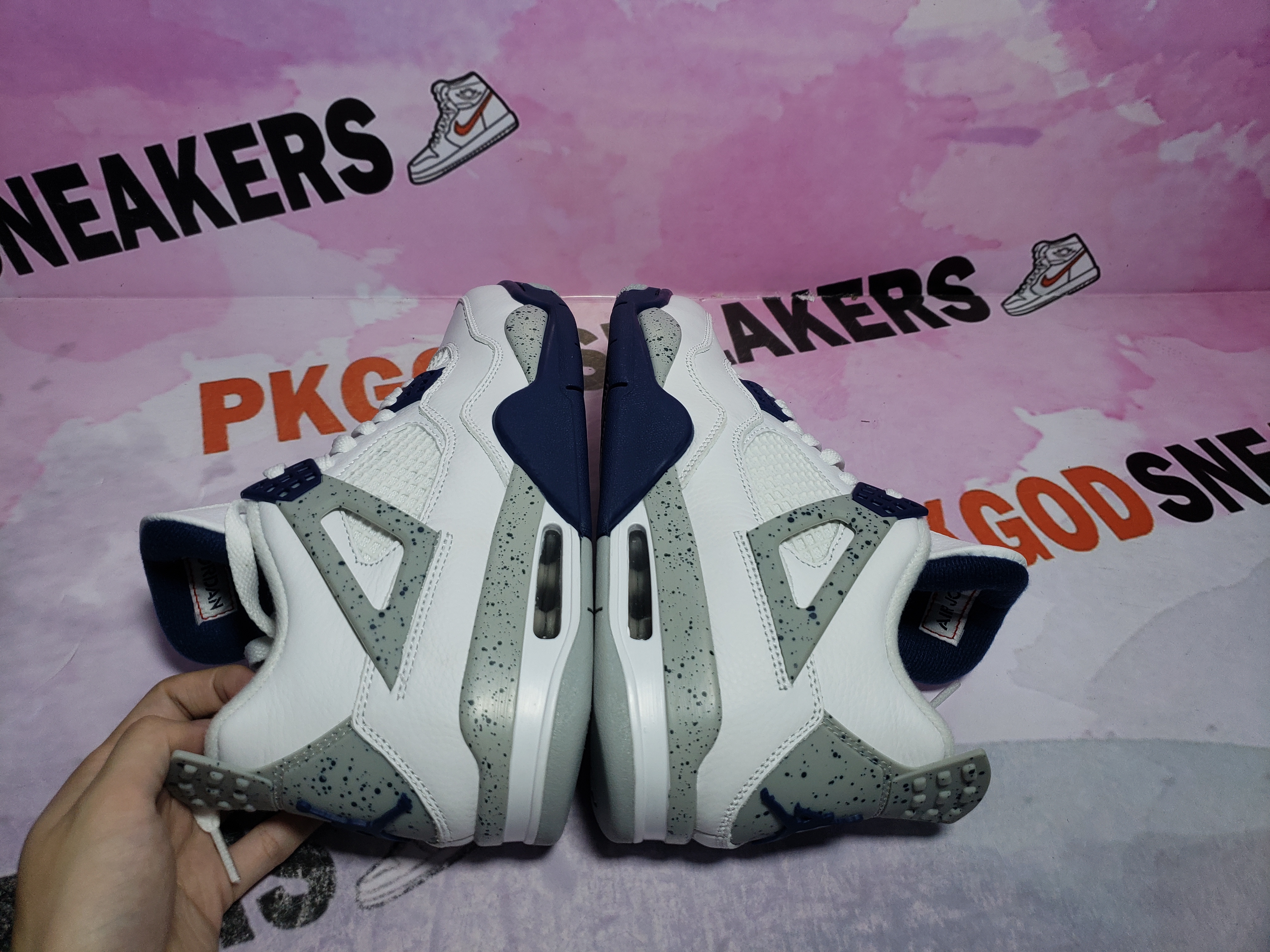 【Flash Sales】PKGoden Jordan 4 Retro White Midnight Navy DH6927-140