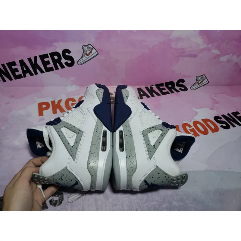 【Flash Sales】PKGoden Jordan 4 Retro White Midnight Navy DH6927-140