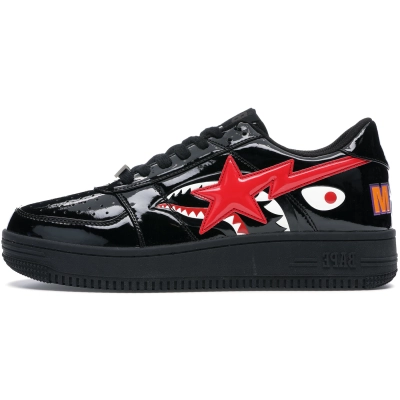 PKGoden A Bathing Ape Bape Sta Low Shark Black 1H30-191-012-BLK 01