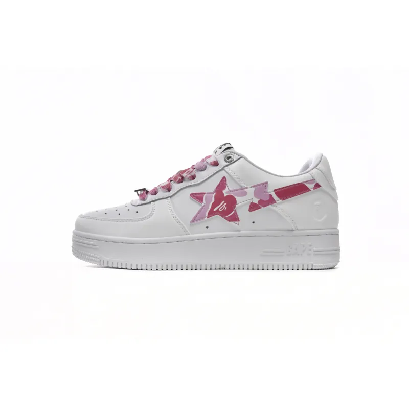 PKGoden A Bathing Ape Bape Sta Low White Red Camouflage 1H20-191-045