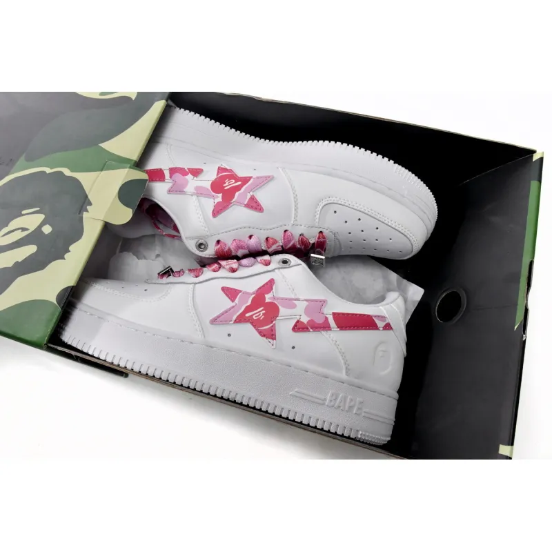 PKGoden A Bathing Ape Bape Sta Low White Red Camouflage 1H20-191-045