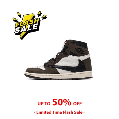🔥Flash Sale 99$🔥PKGoden Jordan 1 Retro High Travis Scott CD4487-100 01
